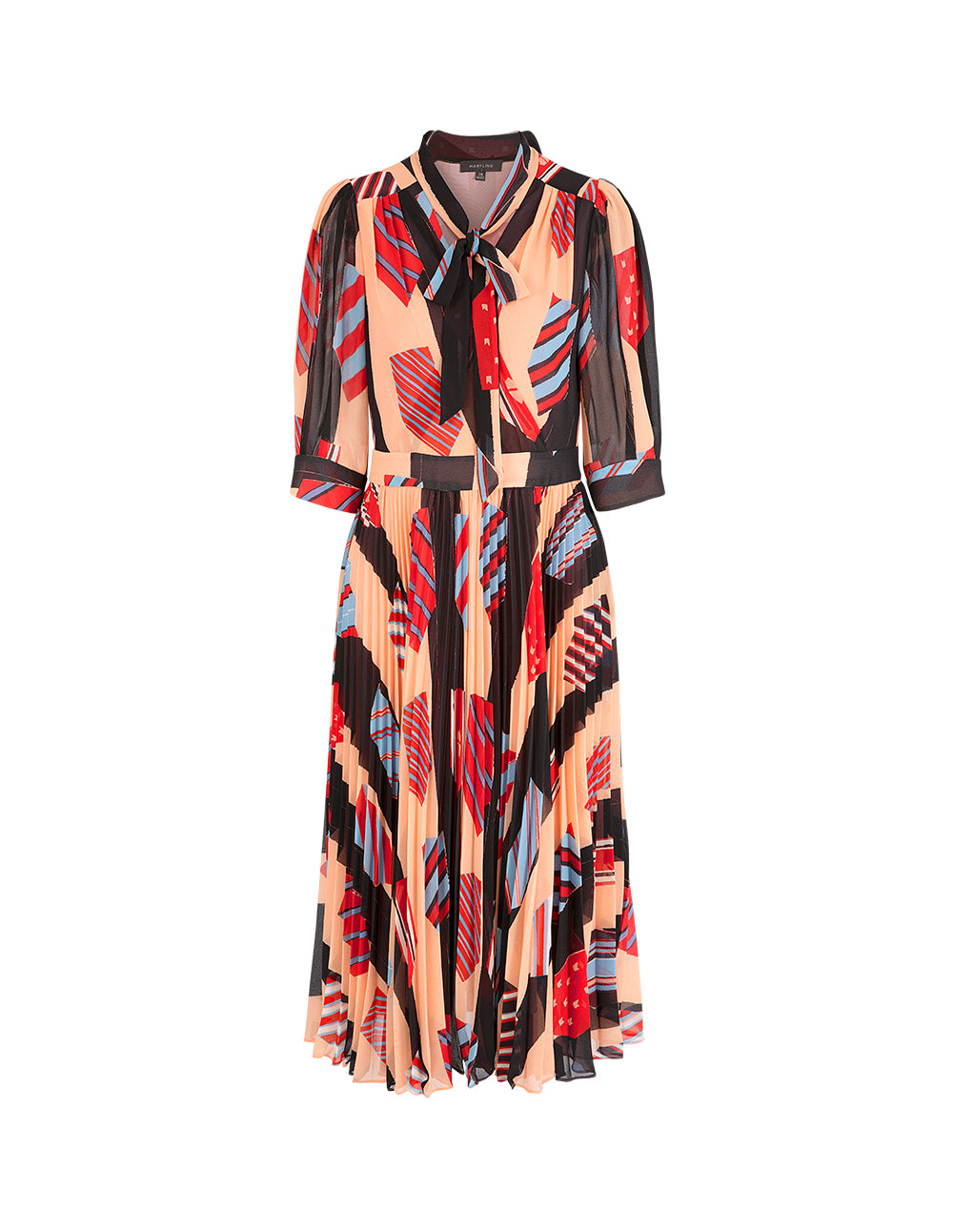 MARYLING V-Neck Mid-Sleeve Printed Dress