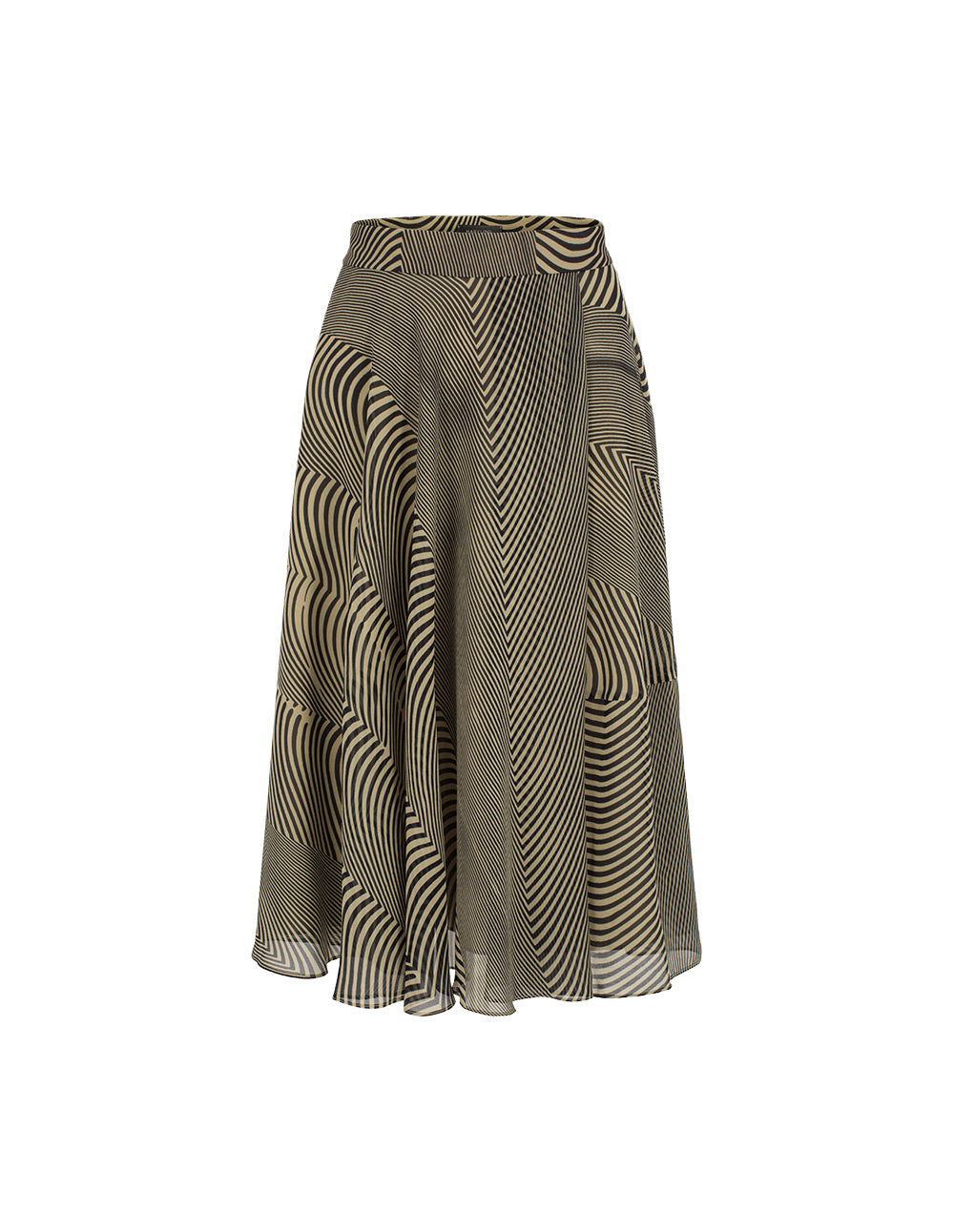 MARYLING Black Striped Print Knee-length Skirt
