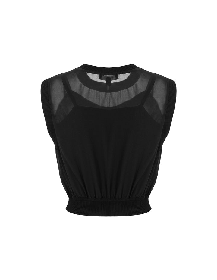 MARYLING Silk Georgette Needlework With Top