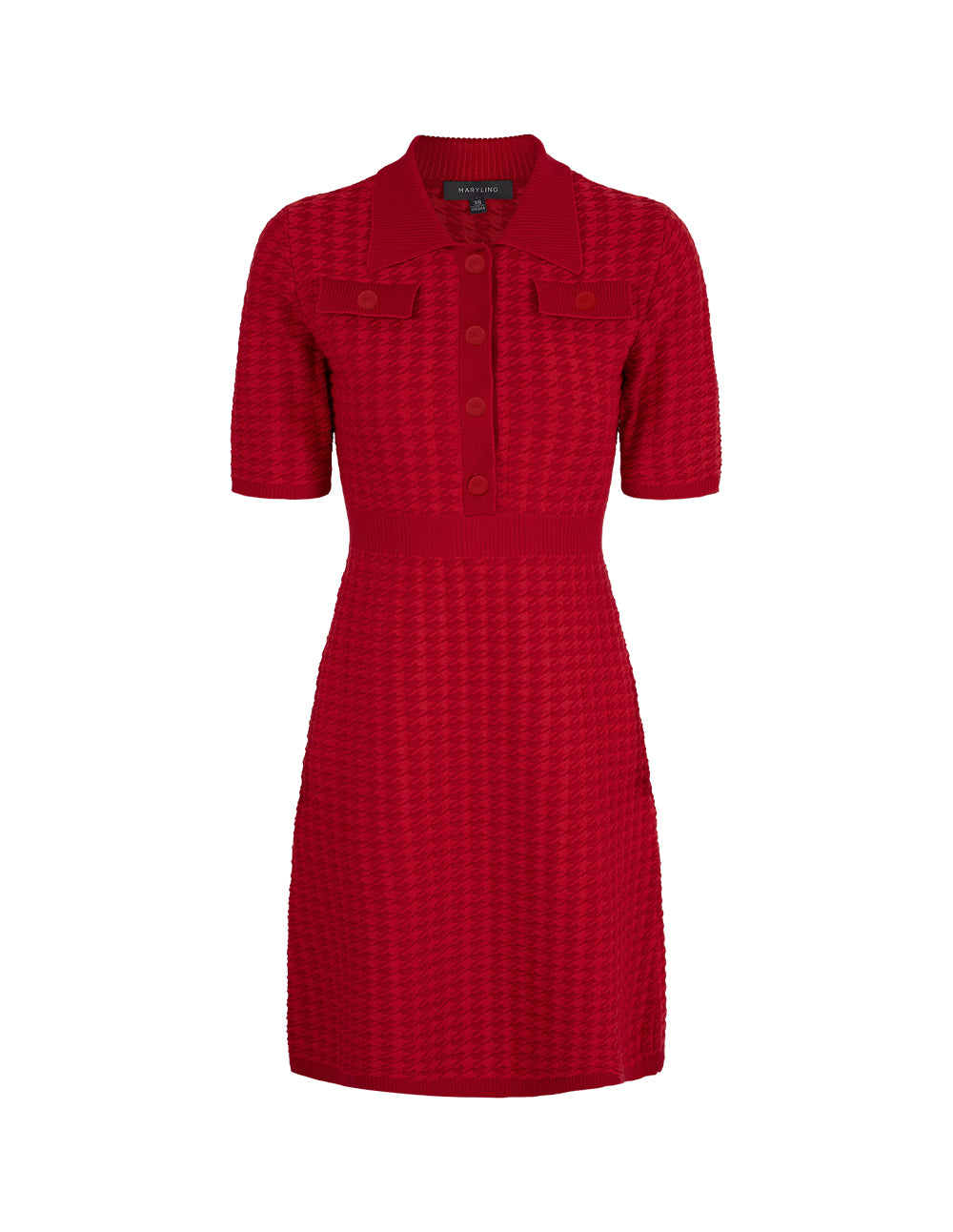 MARYLING Shirt Collar Knitted Dress