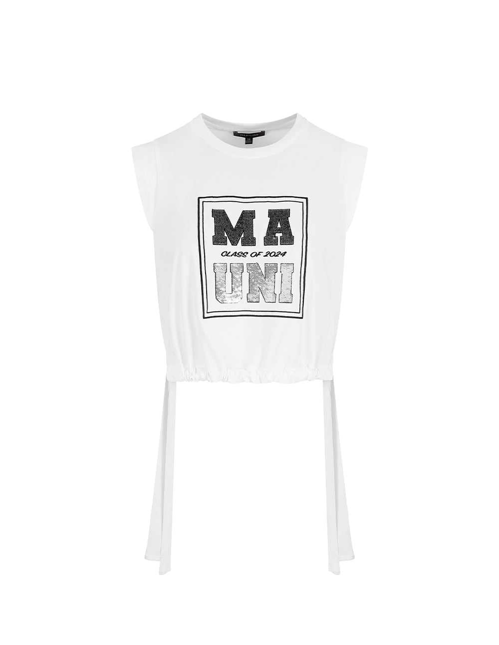 MARYLING Sequin Embroidered Logo T-Shirt