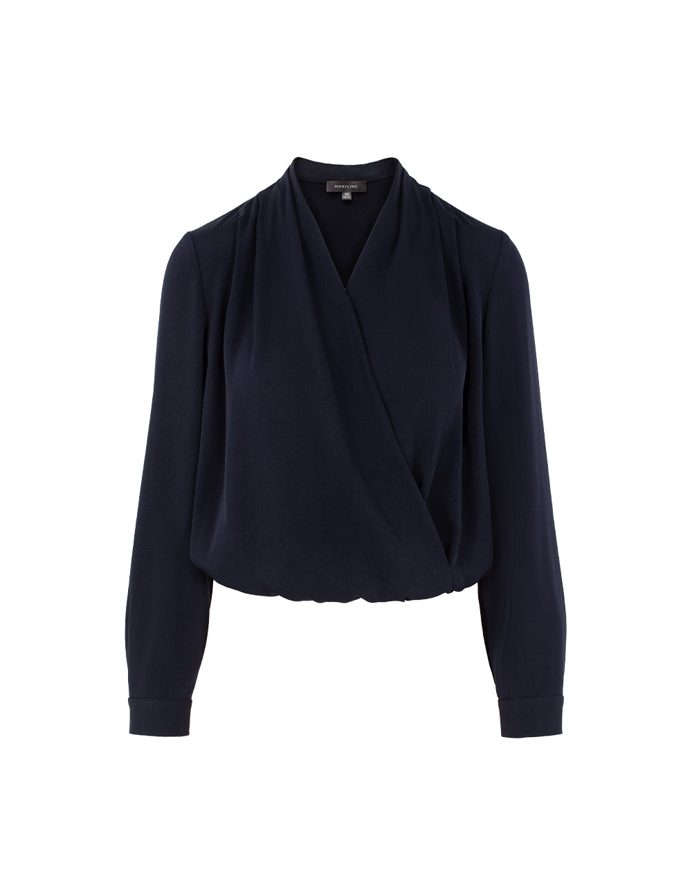 MARYLING V-Neck Long-Sleeve Cross-Front Wrap Top