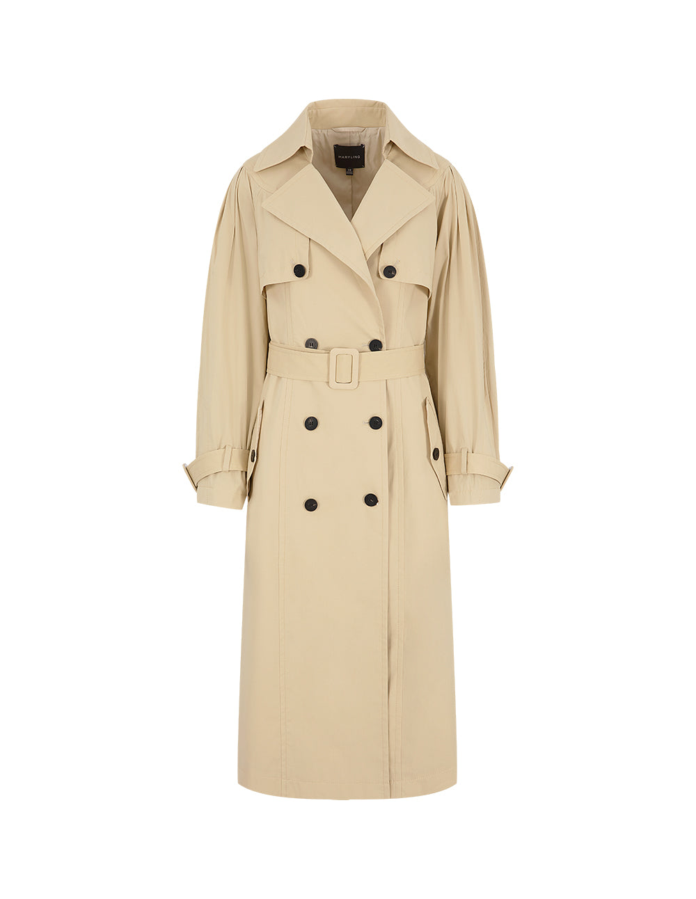 MARYLING Long Trench Windbreaker With Split Shoulders And Lapels