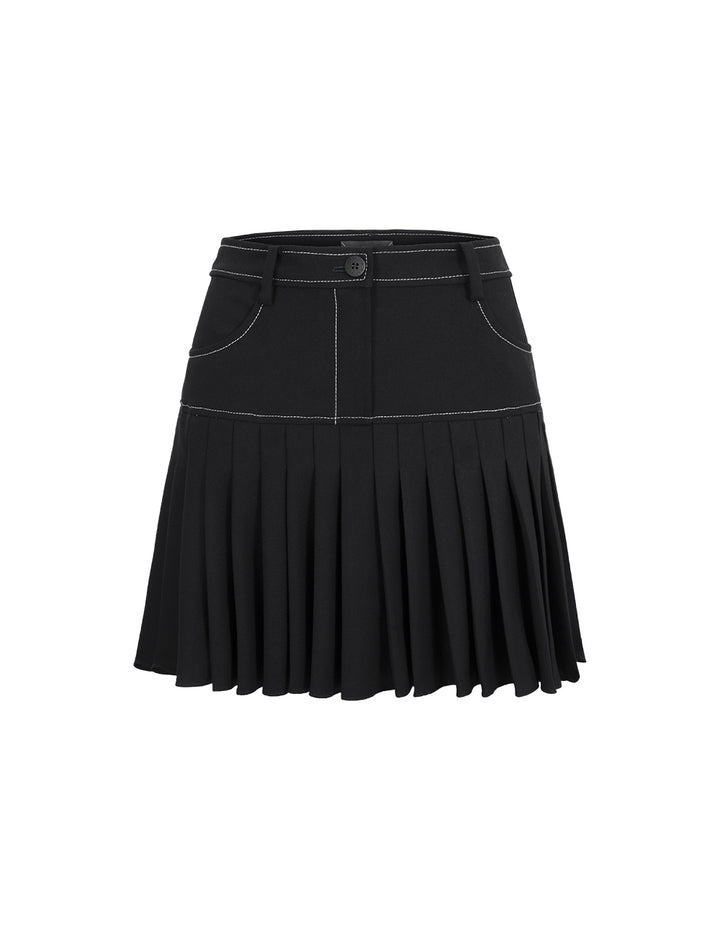 MARYLING Black Pleated Skirt