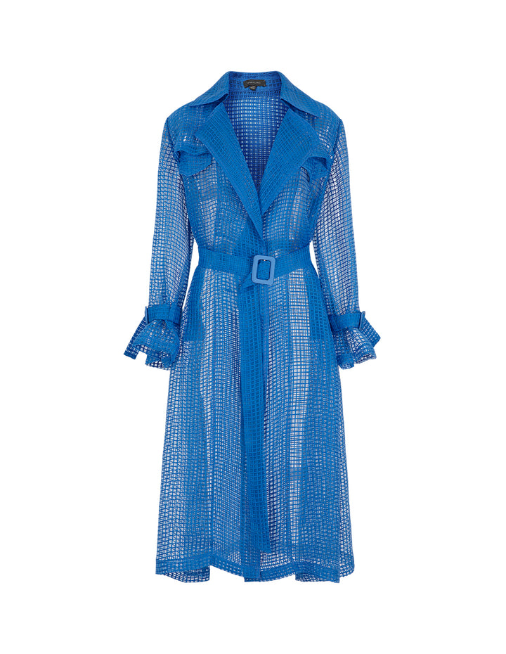 MARYLING A-Line Trench Windbreaker With Smocked Waist