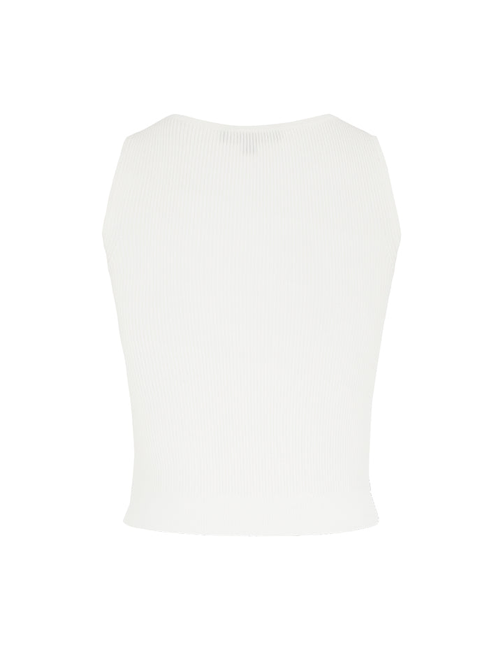 MARYLING V-Neck Sleeveless Fitted Cropped Knit Vest