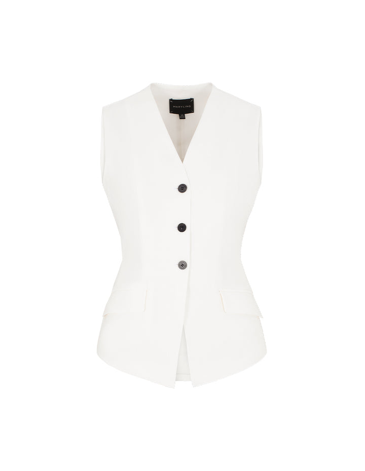 MARYLING V-Neck Sleeveless Linen Vest