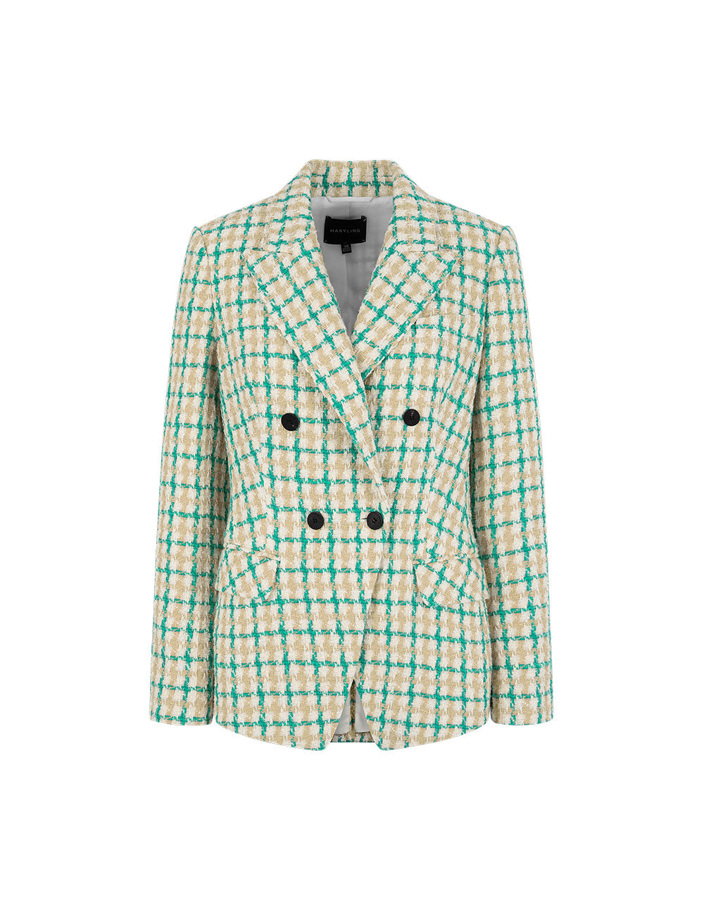 MARYLING Checked Double-Breasted Blazer