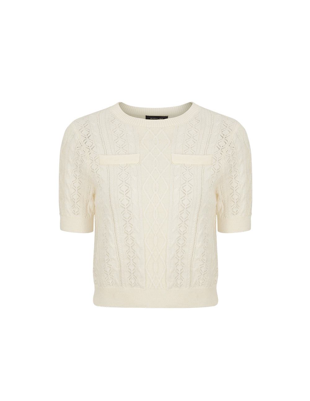 MARYLING Off-White Crew Neck Knitted Sweater