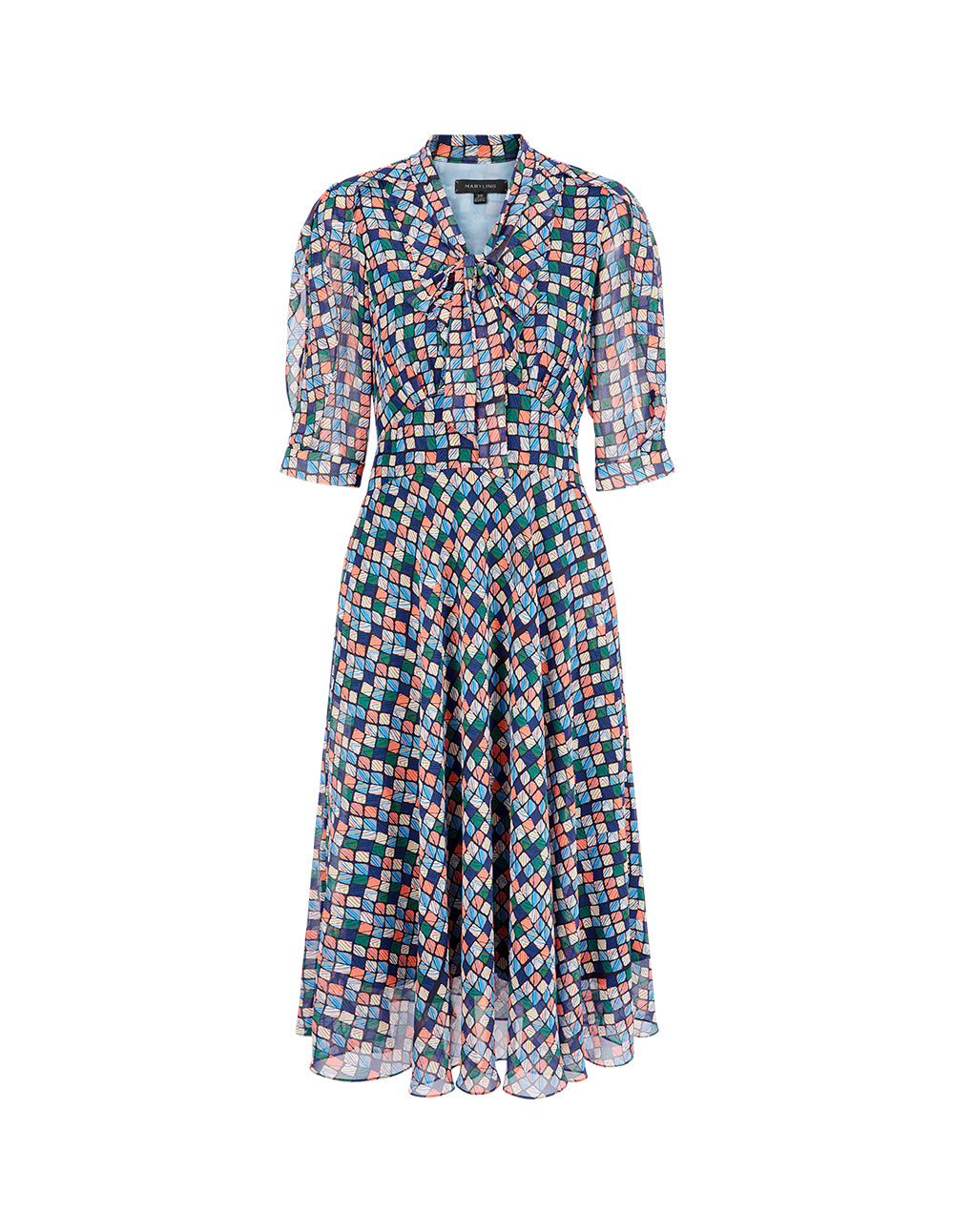 MARYLING V-Neck Strappy Plaid Print Dress