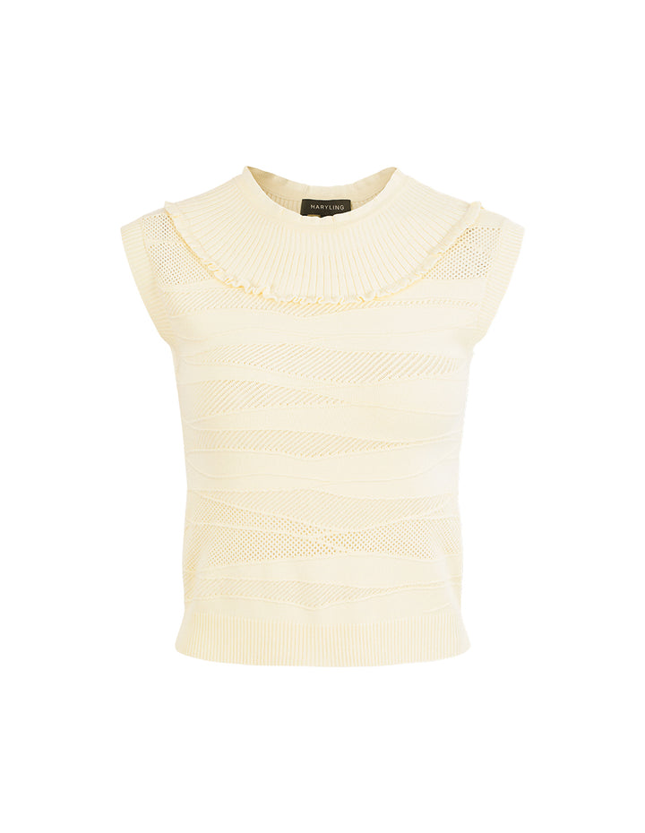 MARYLING Crew-Neck Sleeveless Ribbed Knit Top