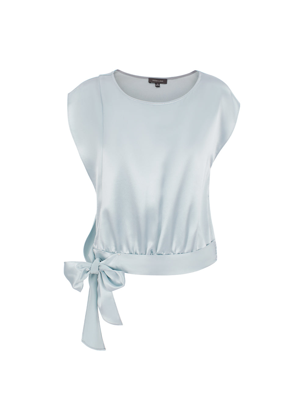 MARYLING Round Neck Sleeveless Satin Top