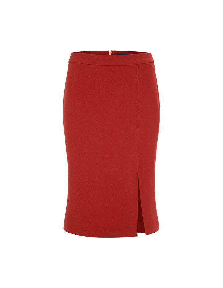 MARYLING Brick Red Pencil Skirt