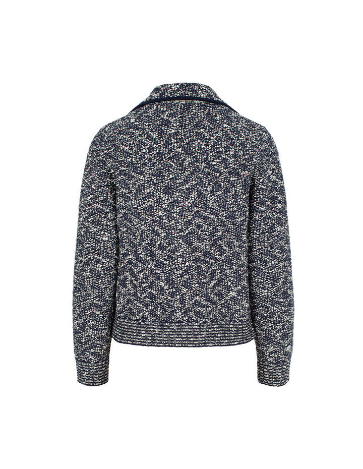 MARYLING Lapel Long Sleeve Wool Knitted Cardigan