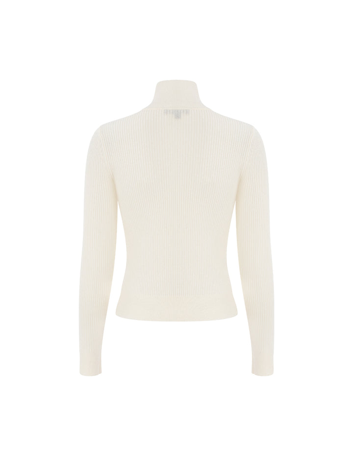 MARYLING Turtleneck Long Sleeve Cashmere Knit Pullover