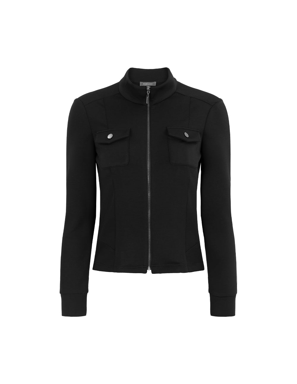 MARYLING Lapel Long Sleeve Double-Zipper H-Line Short Jacket