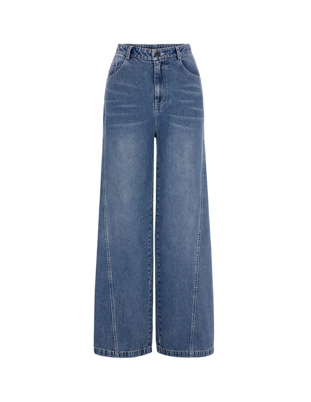 MARYLING Denim Blue Loose Fit Denim Trousers