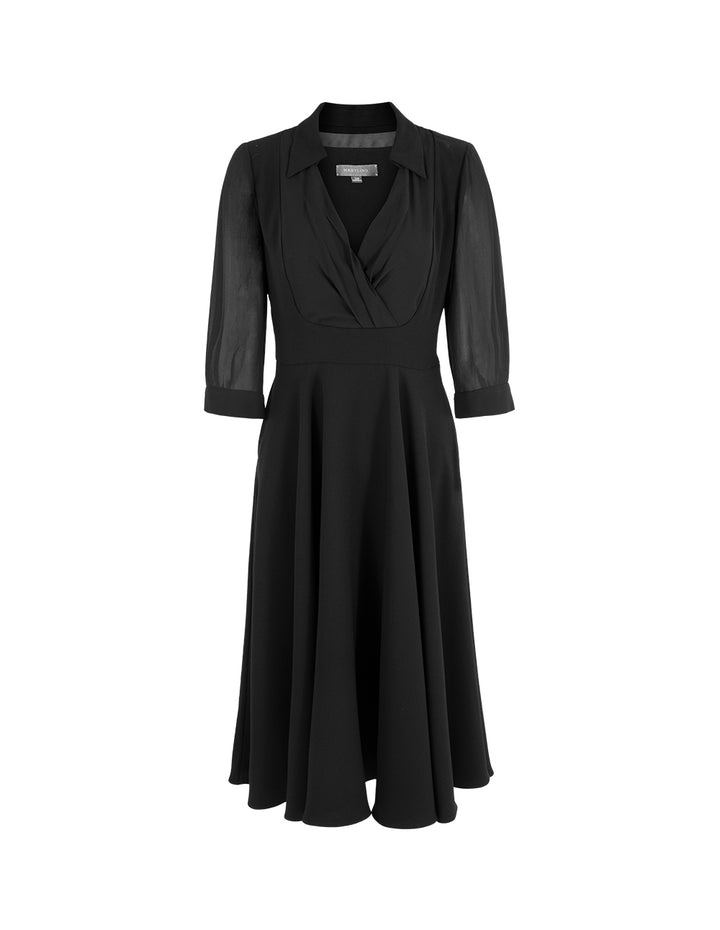 MARYLING V-Neck Mid-Sleeve A-Hem Skirt