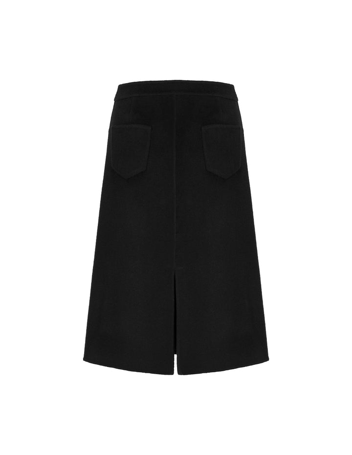 MARYLING A-Hem Double-Sided Woolen Knee-Length Skirt