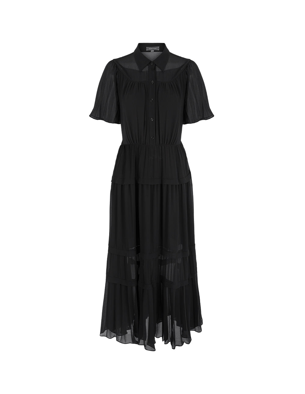 MARYLING Pleated Hem Shirt Dress