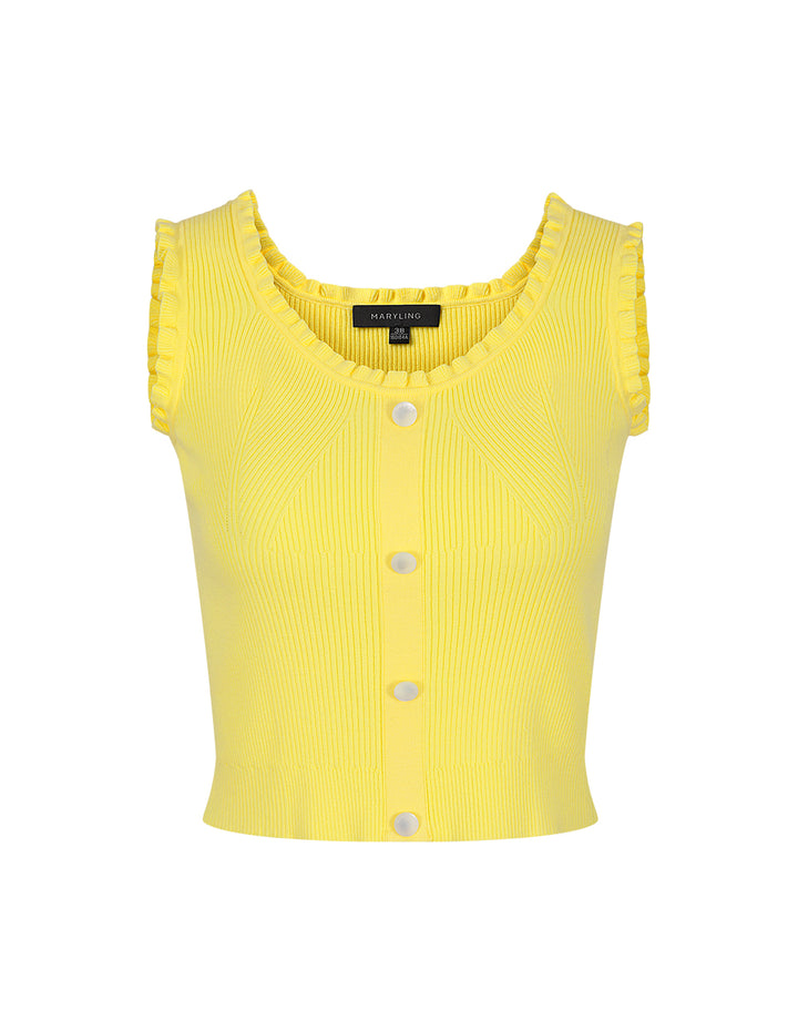 MARYLING Earring-Collar Geometric Stripe Knitted Vest