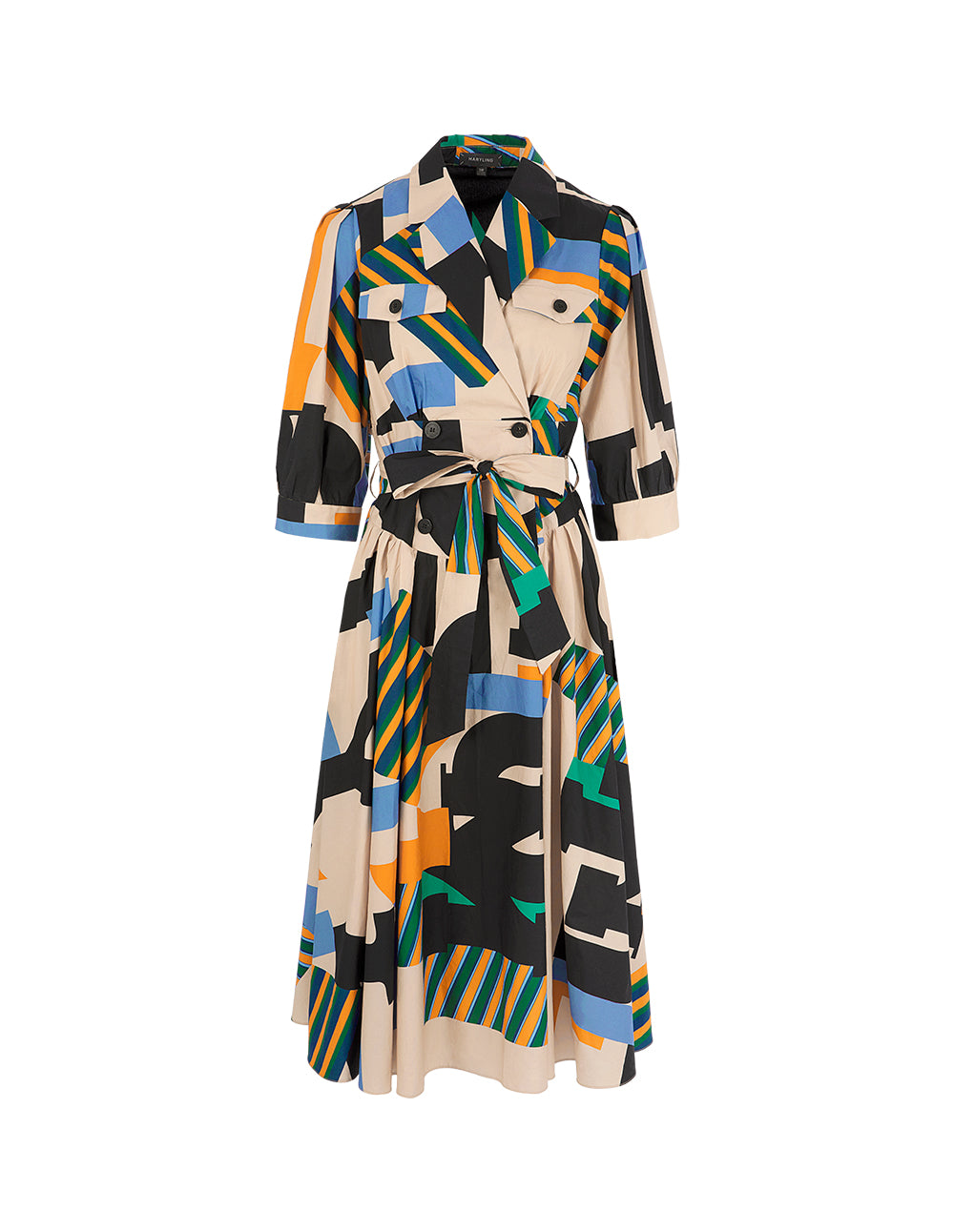 MARYLING Mid-Sleeve Printed Dress