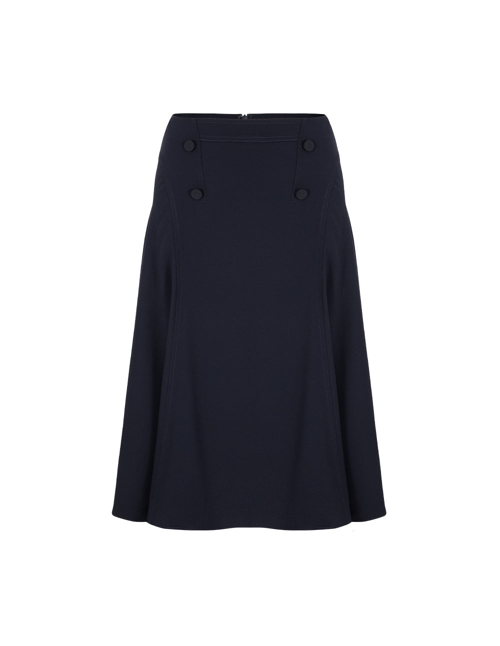 MARYLING Navy Blue Knee-Length Trumpet Skirt