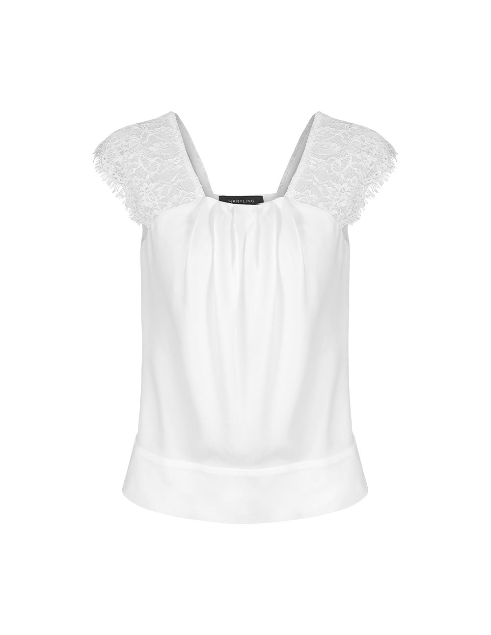 MARYLING White Lace Wide Shoulder Strap Vest