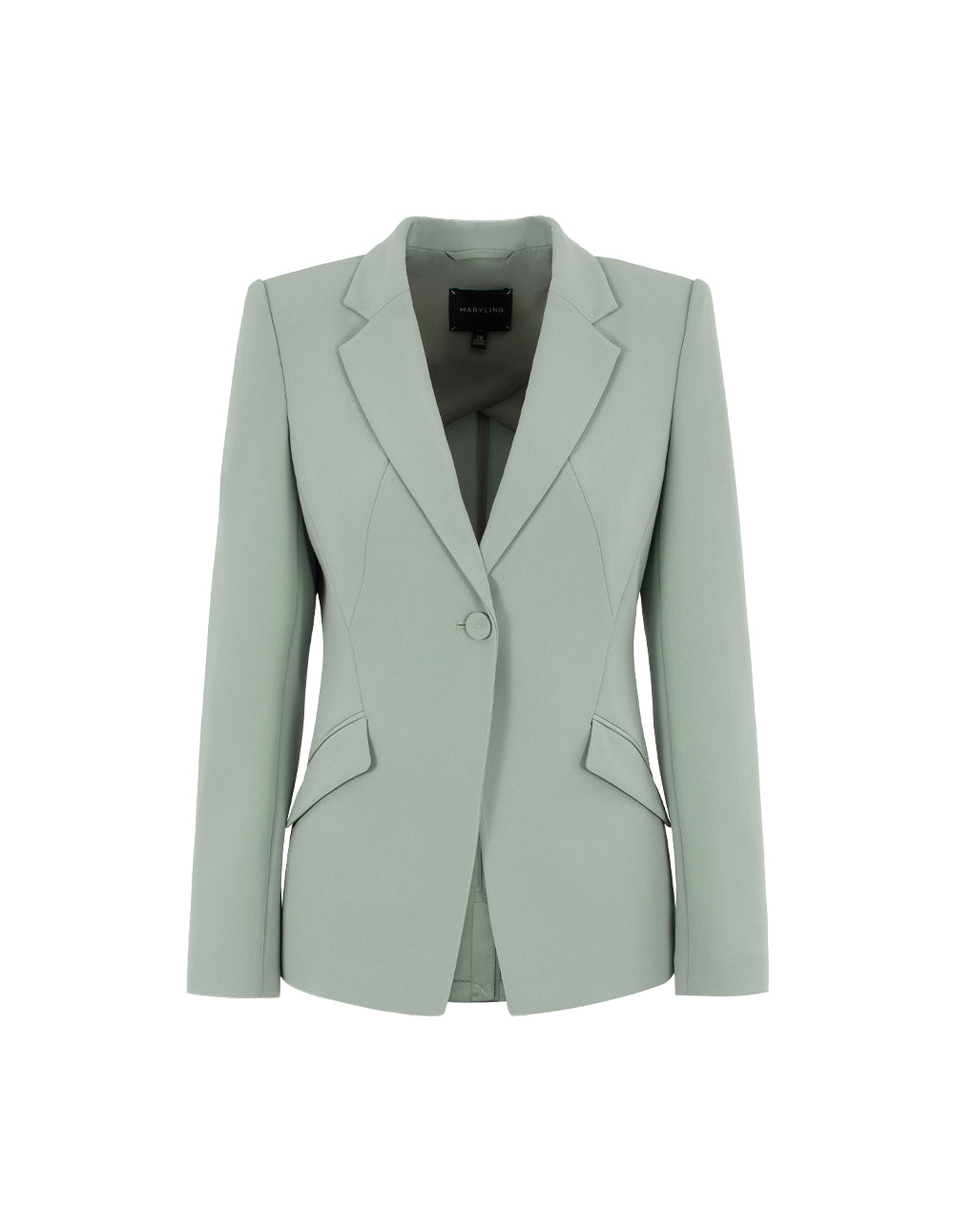 MARYLING Peaked Lapel One-Button Long-Sleeve Blazer
