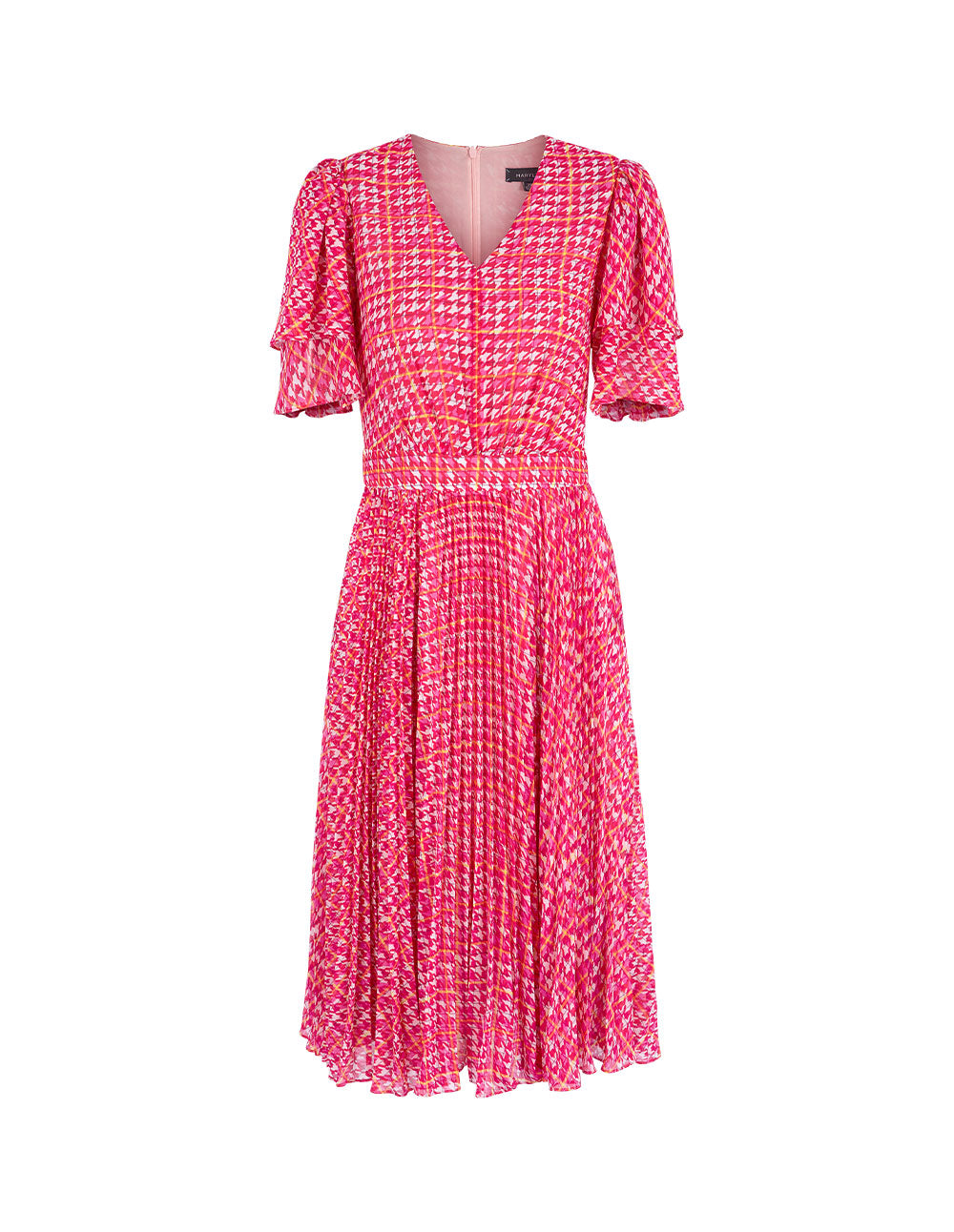 MARYLING Houndstooth Sunpleat Dress