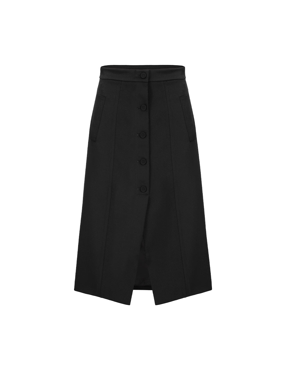 MARYLING Black Hem Slit Small A Hem Skirt
