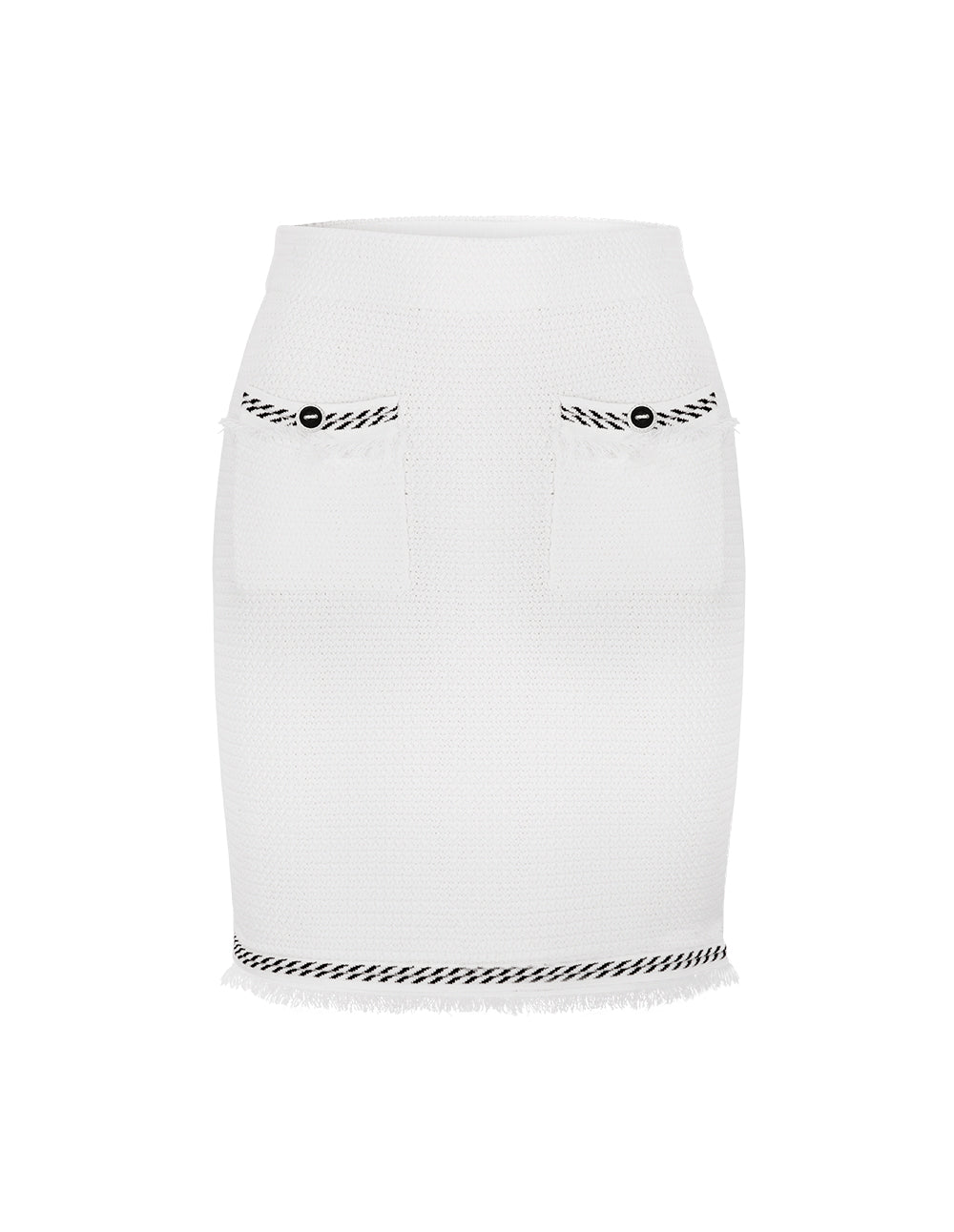 MARYLING Contrast Lace Tassel Detail Knitted Skirt