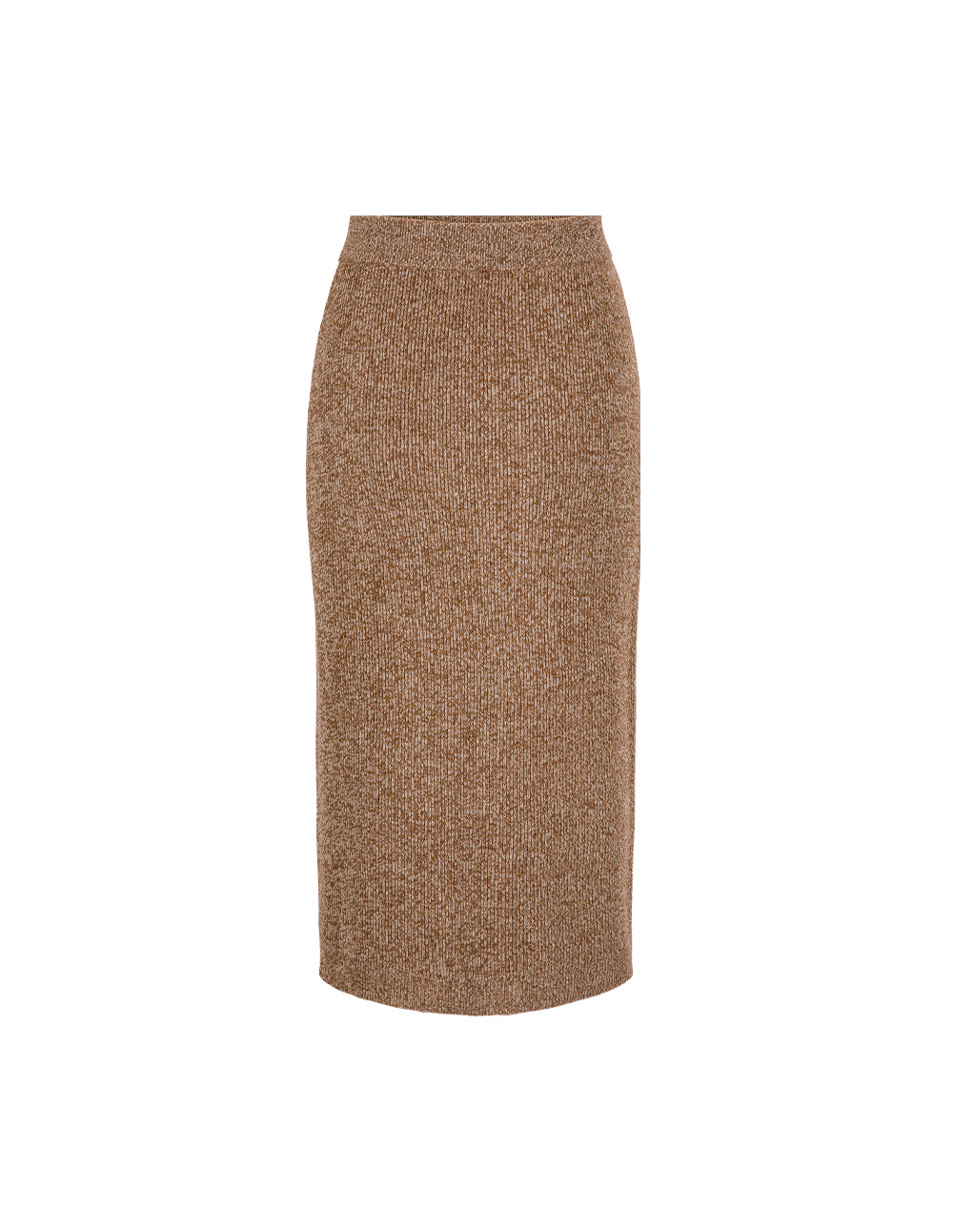 MARYLING Straight Knee-Length Apricot Mixed Yarn Skirt
