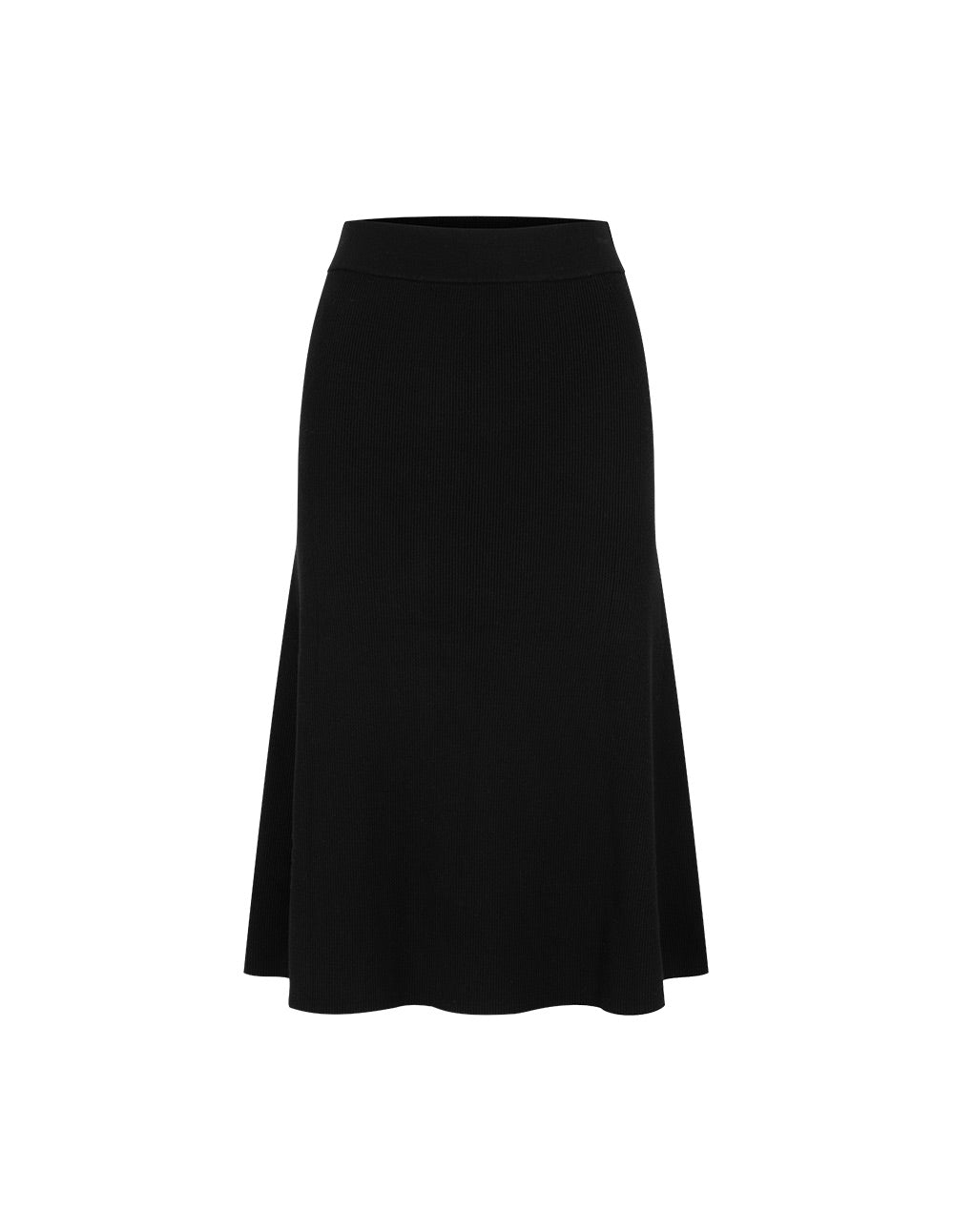 MARYLING Trumpet Knee-Length Ribbed Knit Midi Skirt