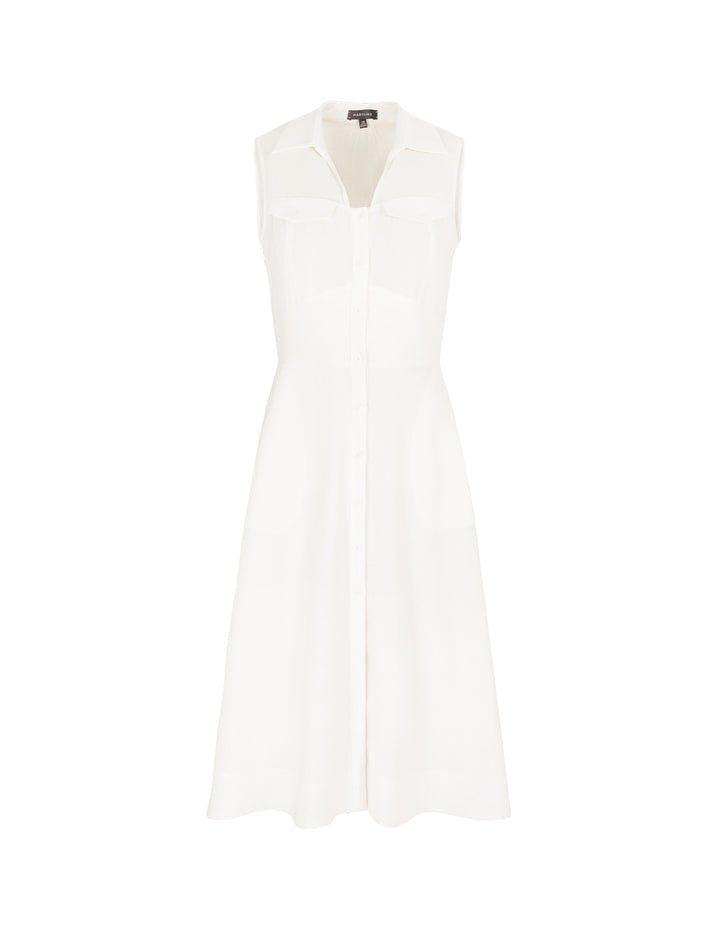 MARYLING V-Collar Sleeveless Shift Midi Dress