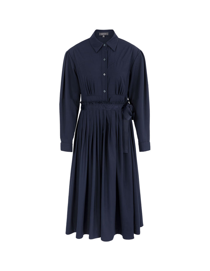 MARYLING Pleated Shirt Dress