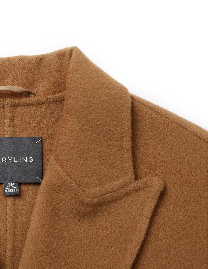 MARYLING Camel Wool Suit-Style Reversible Vest