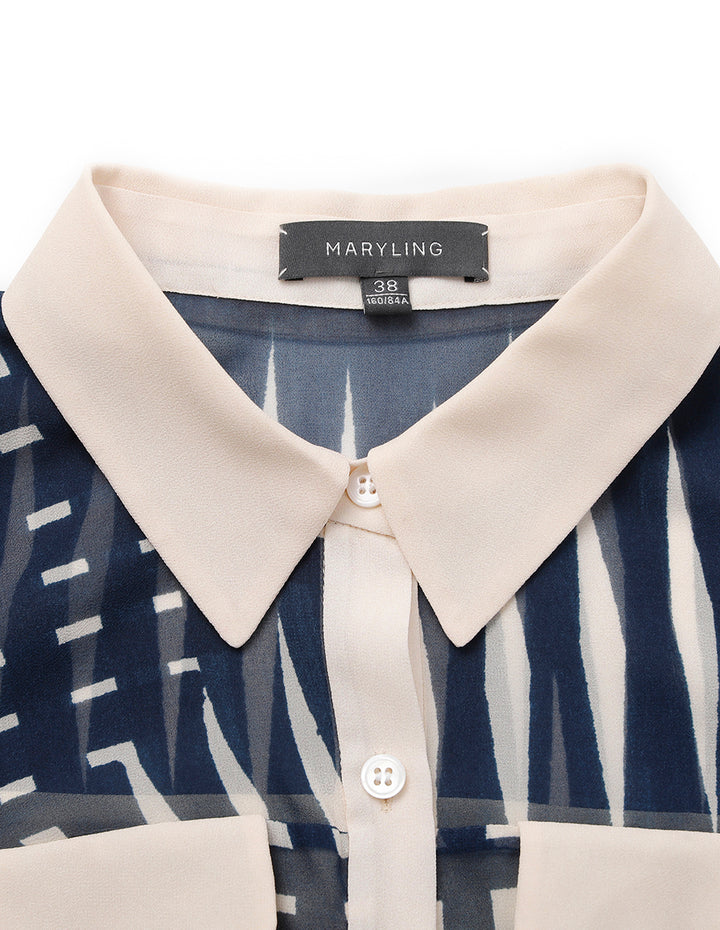 MARYLING Striped Long Sleeve Pleated Midi Shirt Dress