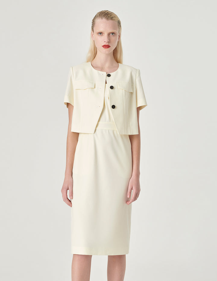 MARYLING Short Jacket With Round Neck And Slits