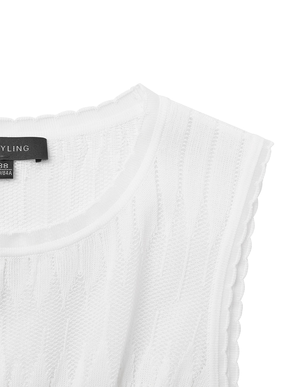 MARYLING Round Neck Lace Knitted Tank Tops