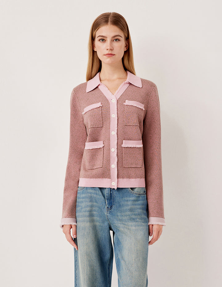 MARYLING V-Neck Long Sleeve Knit Cardigan