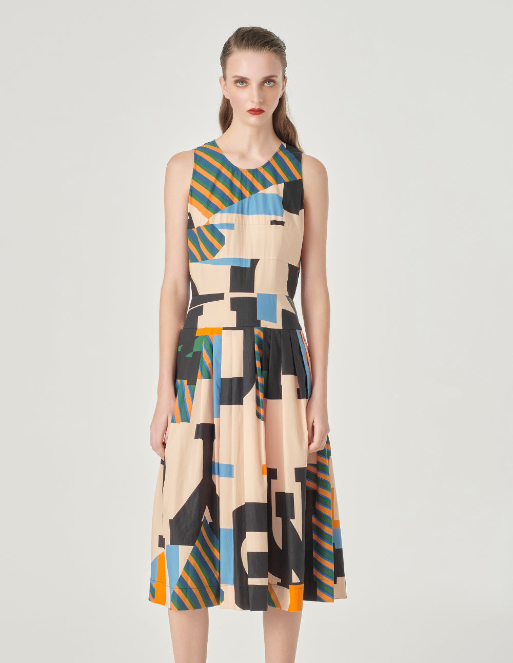 MARYLING Cotton Sleeveless Printed Dress