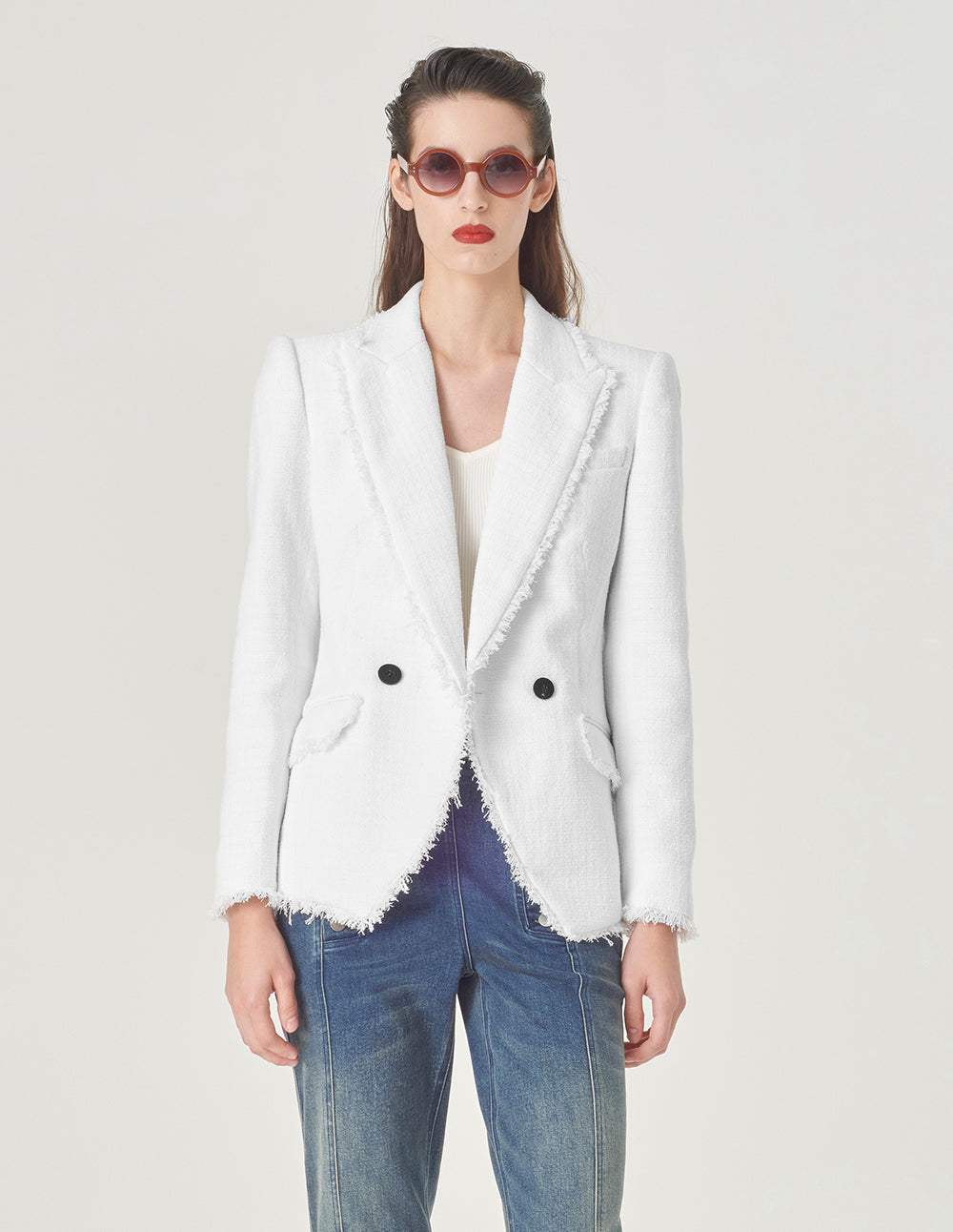 MARYLING White Tweed Blazer