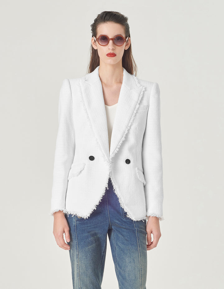MARYLING White Tweed Blazer