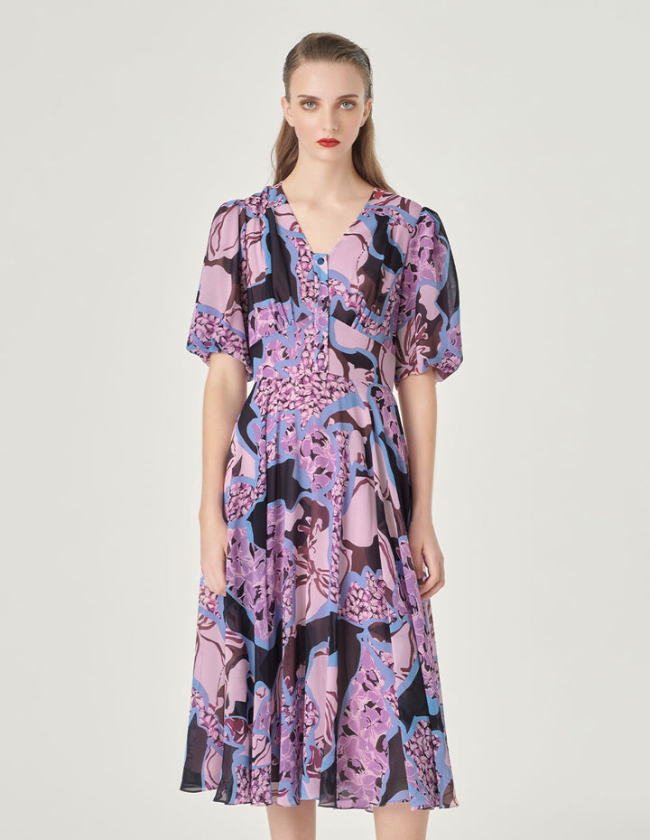 MARYLING V-Neck Printed Dress