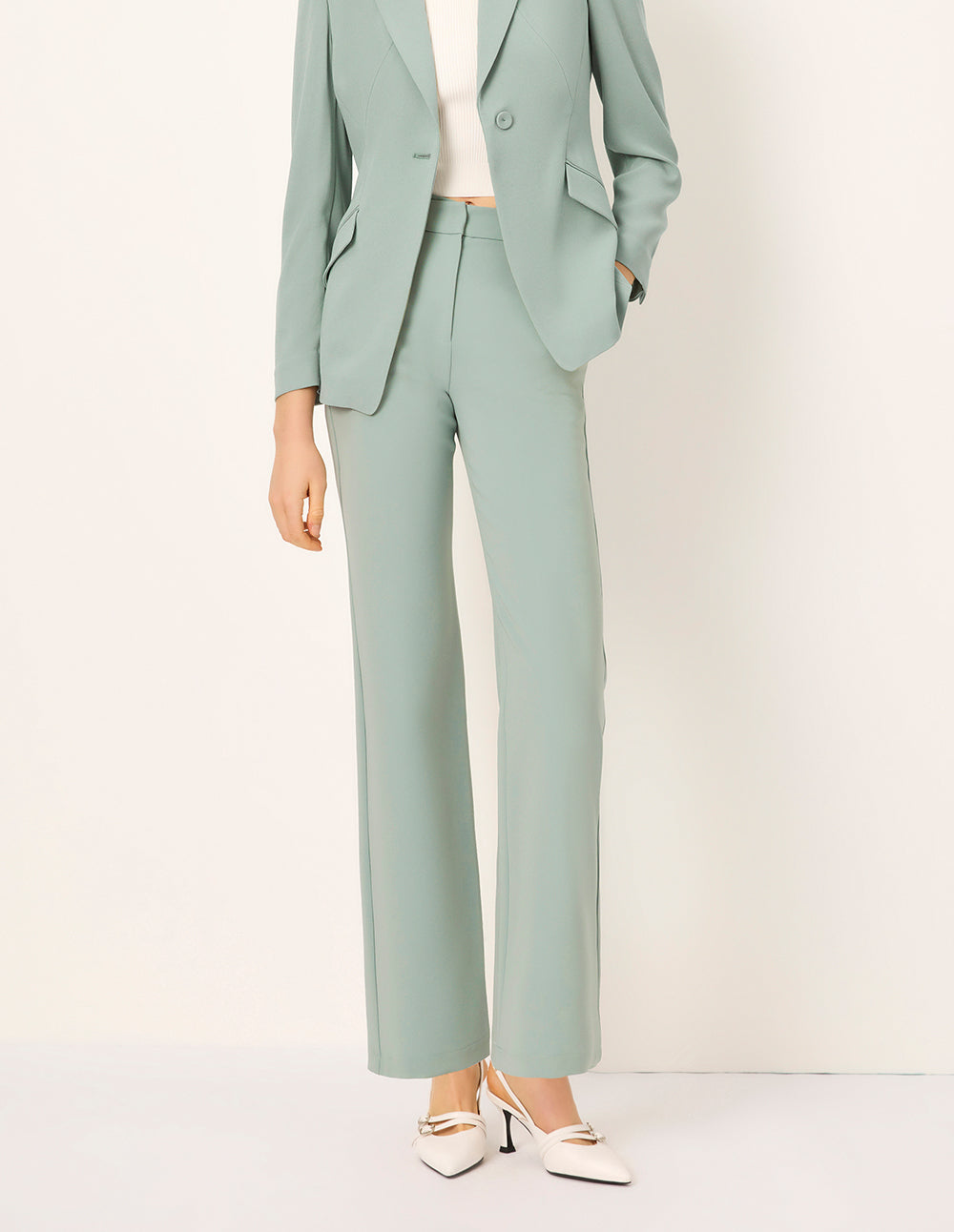 MARYLING Slim Straight Leg Trousers