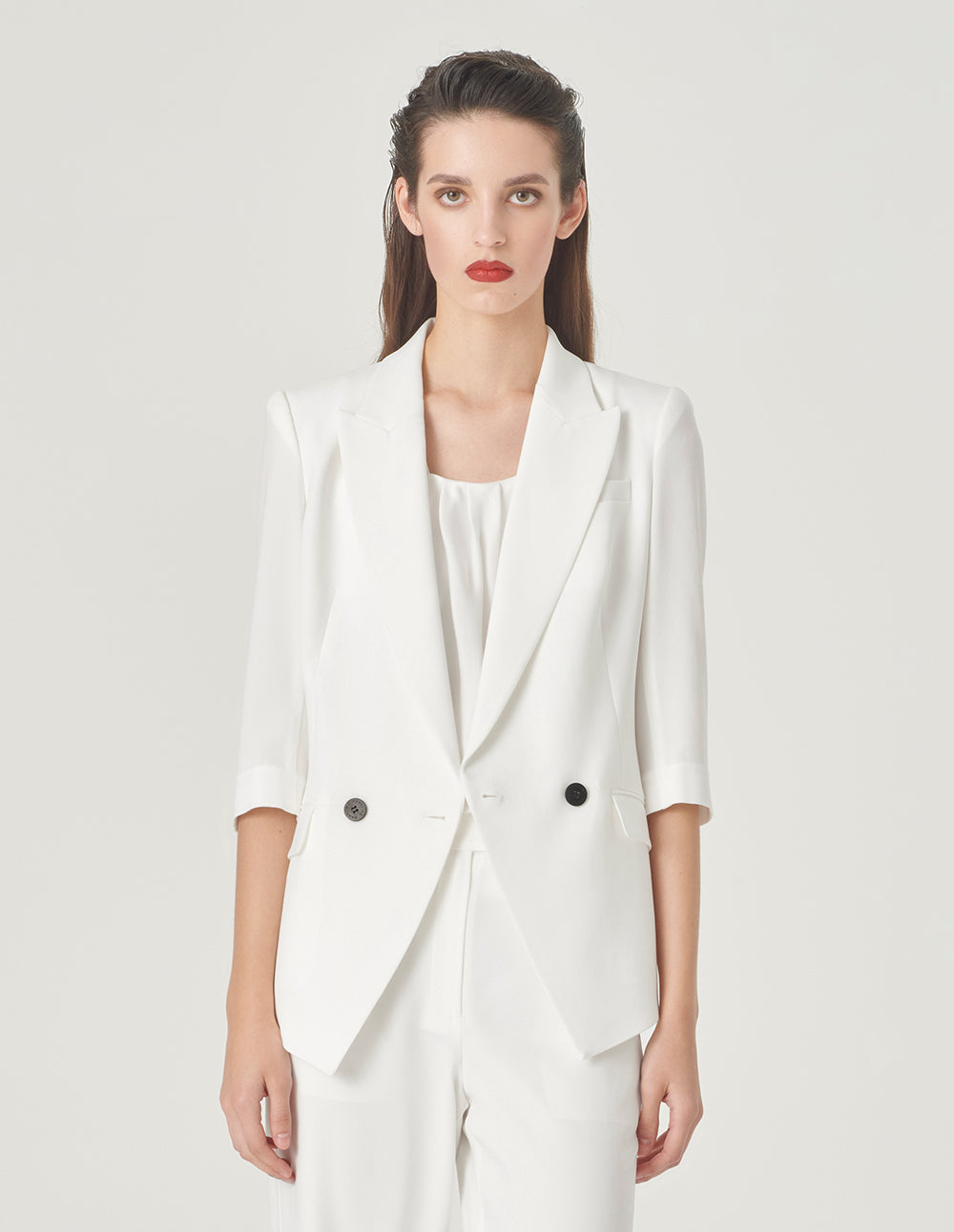 MARYLING White Classic Silhouette Blazer