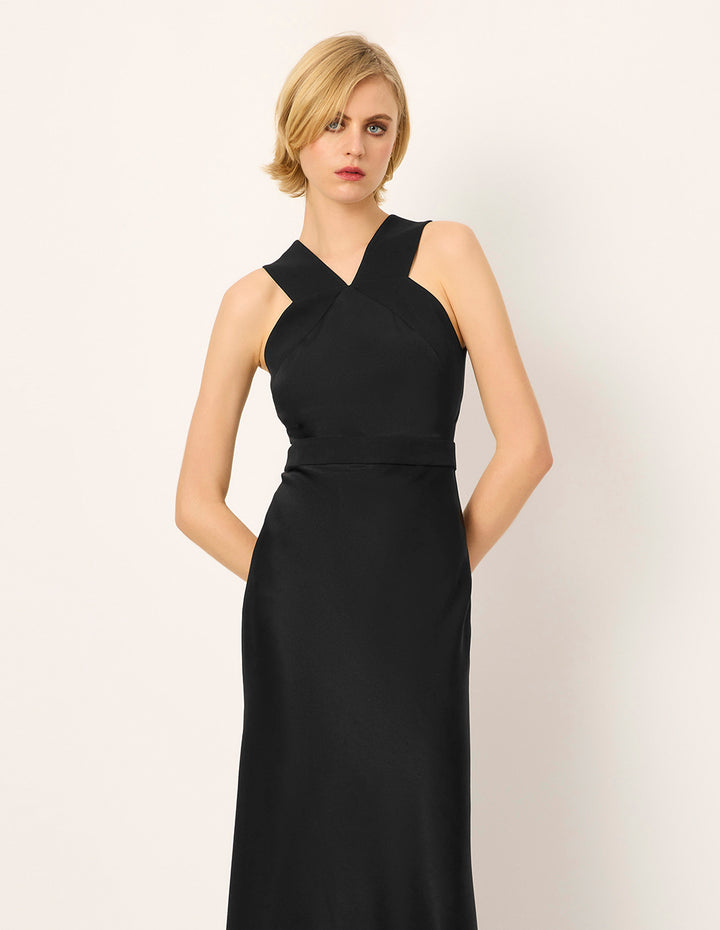 MARYLING V-Neck Sleeveless Empire-Waist Formal Evening Gown Dress