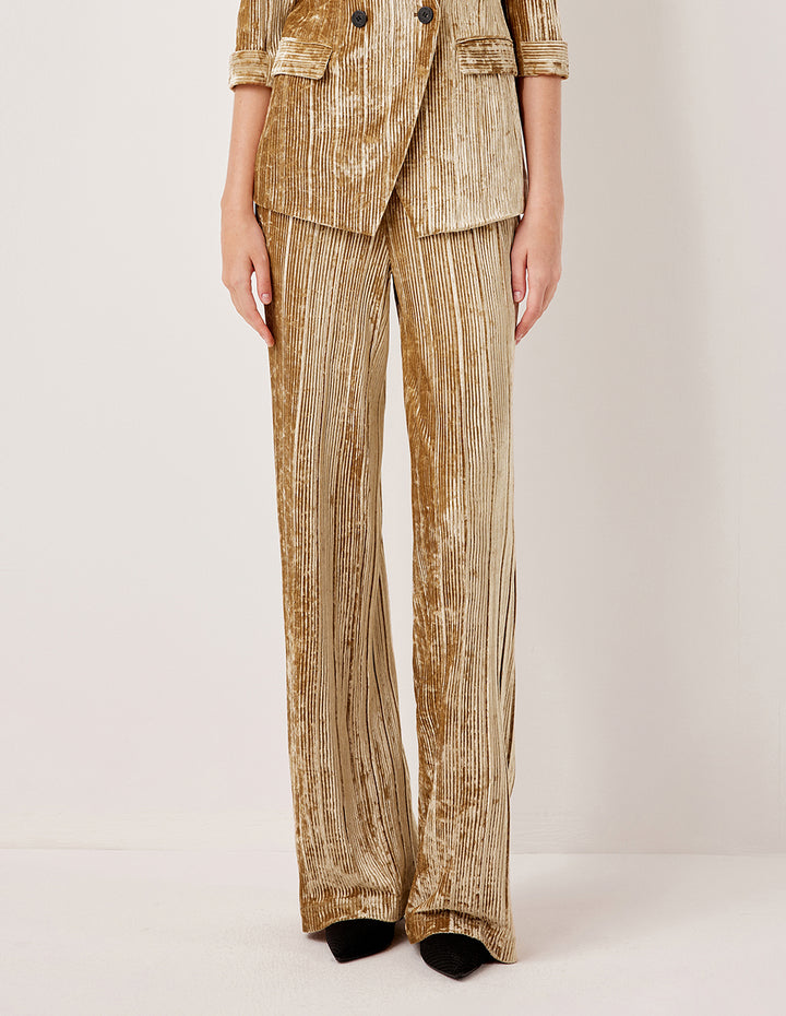 MARYLING Vintage Elastic Velvet Straight Leg Trousers