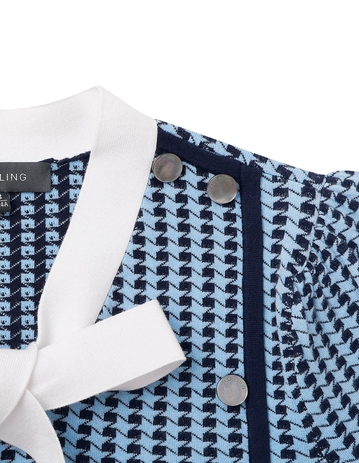 MARYLING Colourblock Lace-Up Knitted Sweater